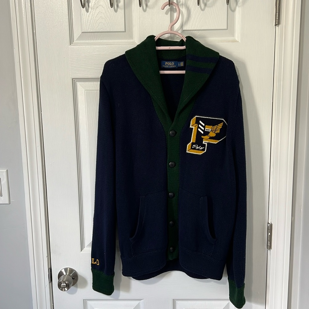 COPY - Polo Ralph Lauren Varsity cardigan. Very unique piece.